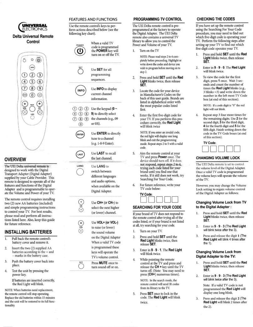 Universal Electronics Delta M3068 manual