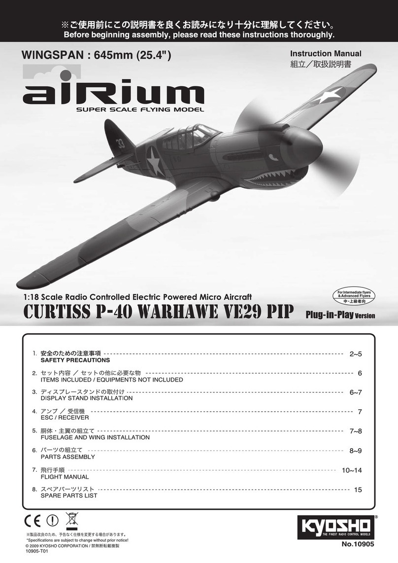 Kyosho Airum Curtiss P-40 Warhave VE29 PIP instruction manual