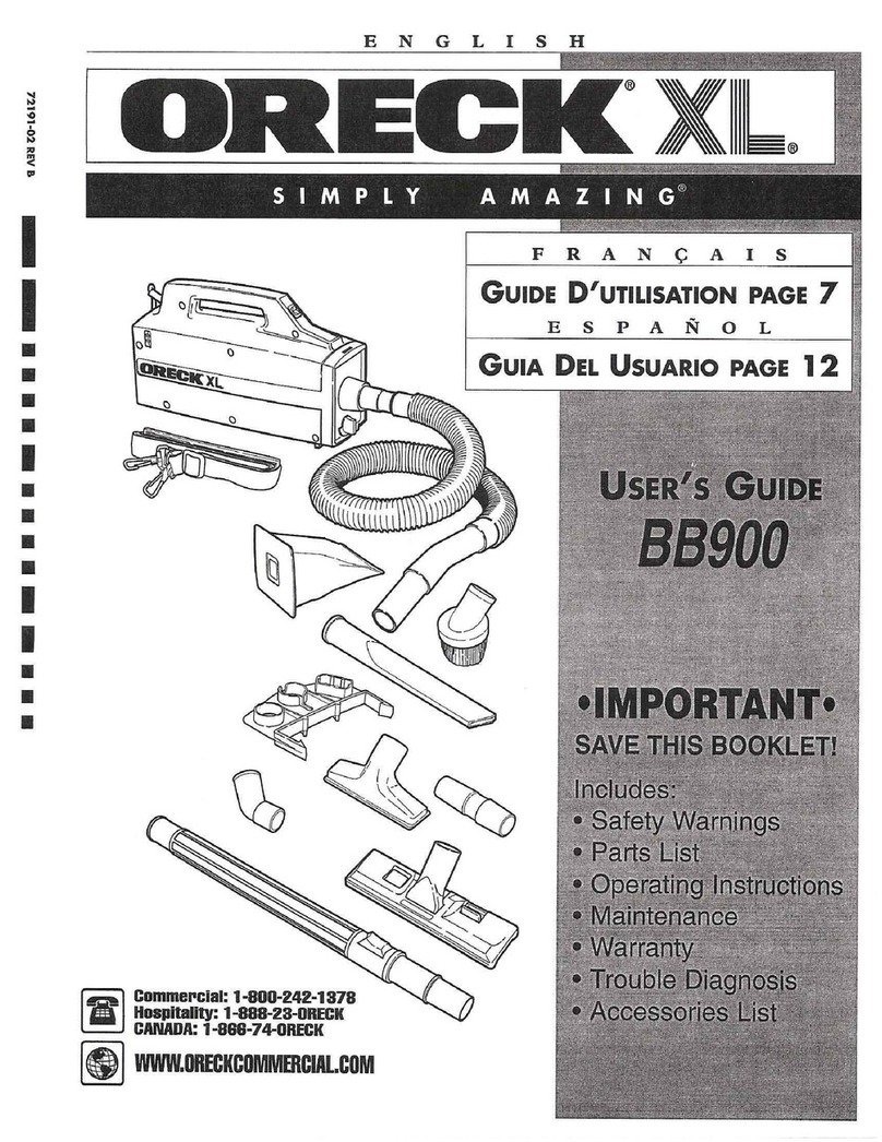 Oreck BB900 User manual