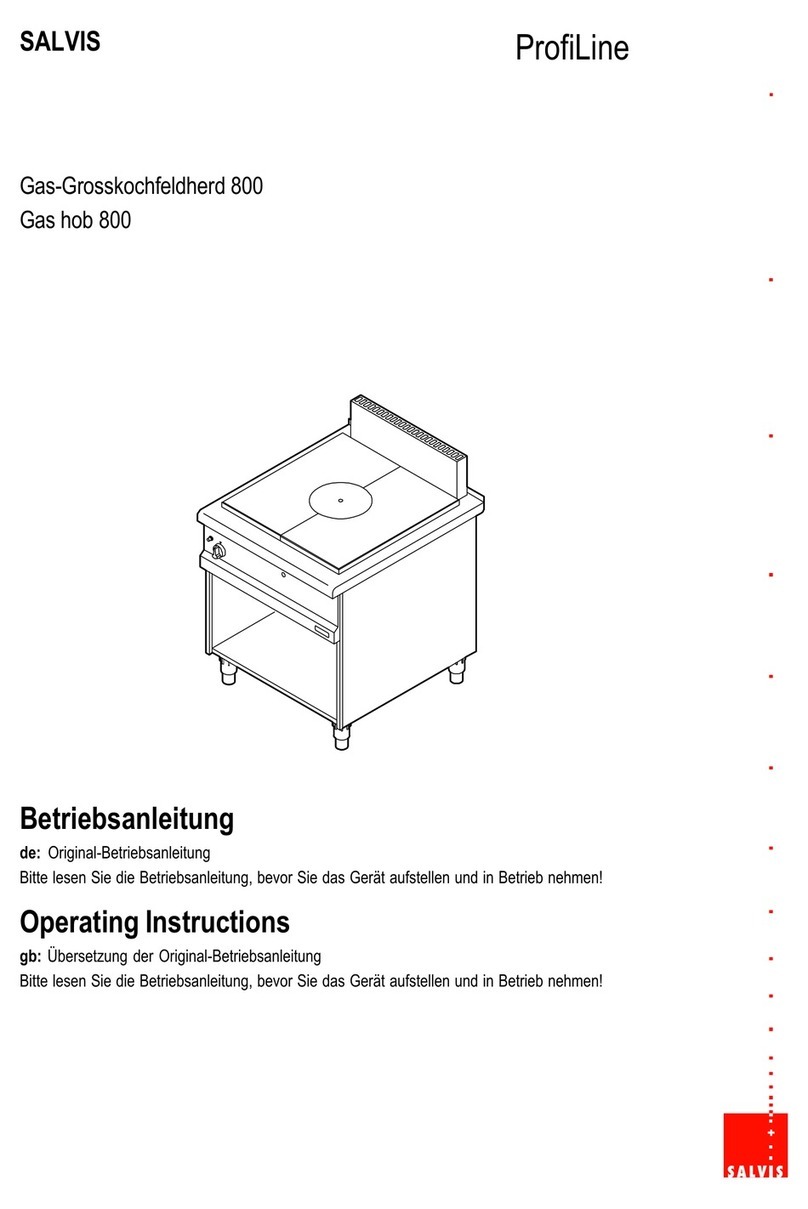 Salvis ProfiLine Gas hob 800 operating instructions