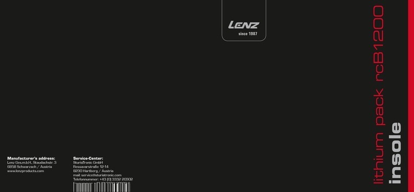 Lenz LITHIUM PACK INSOLE RCB 1200 operating instructions
