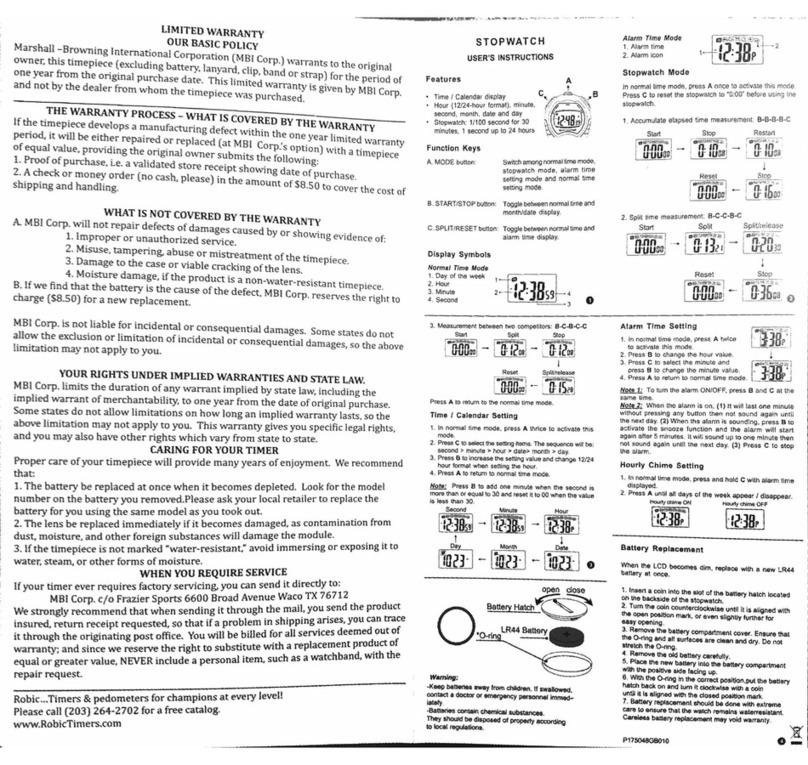 MBI Corp Robic SC-539 user manual