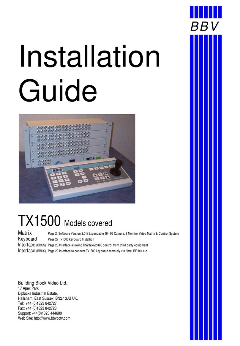 BBV TX1500 system installation guide