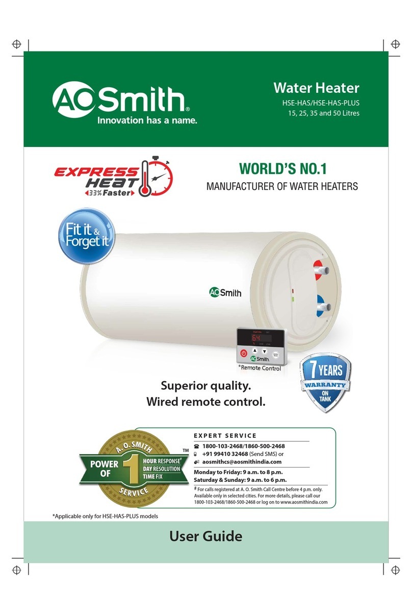 A.O. Smith HSE-HAS User manual A.O. Smith HSE-HAS User manual