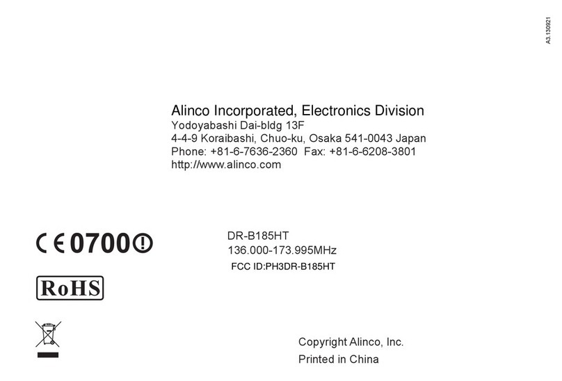 Alinco DR-B185HT User manual Alinco DR-B185HT User manual