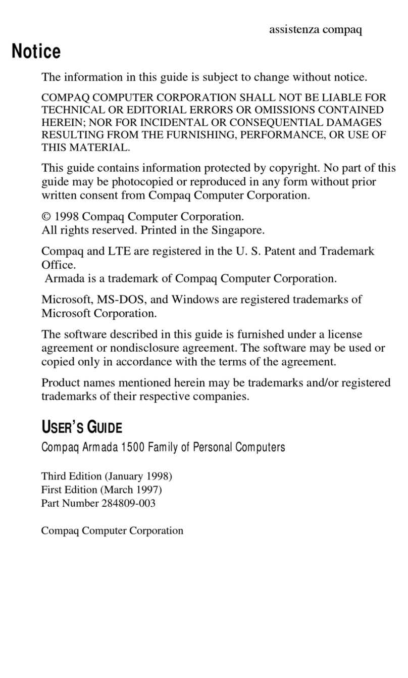 Compaq Armada 1500 User manual