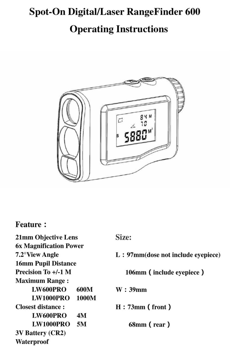 Spot-on LW600PRO operating instructions