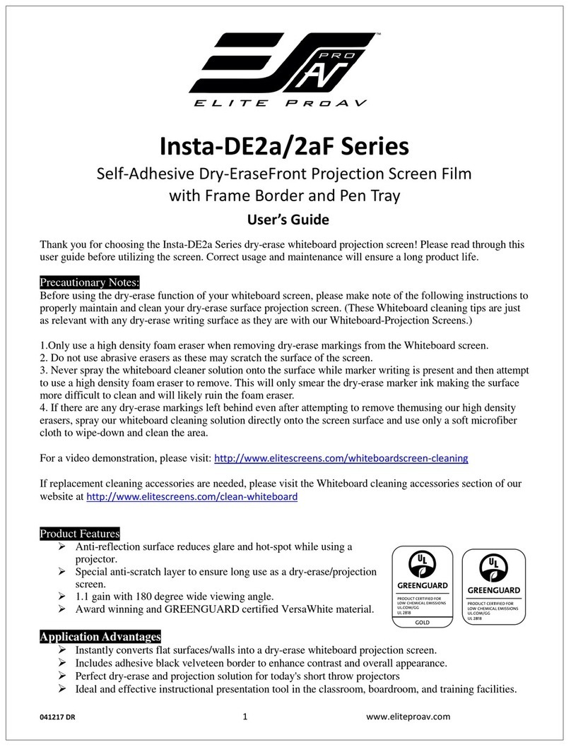 Elite Screens IWB85SW2a user guide