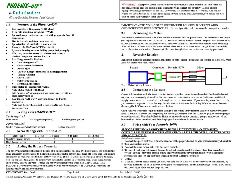 CASTLE PHOENIX-60 User manual