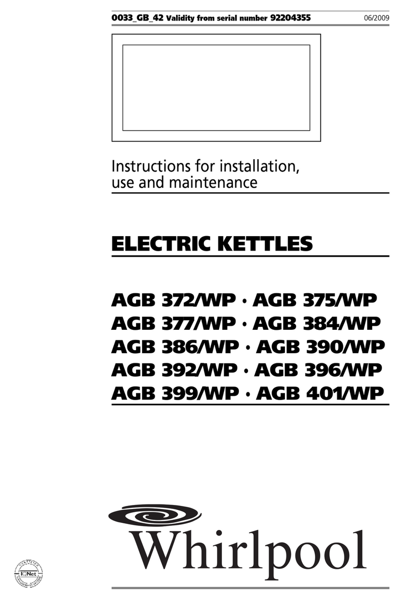 Whirlpool AGB 372/WP Instructions for installation, use and maintenance