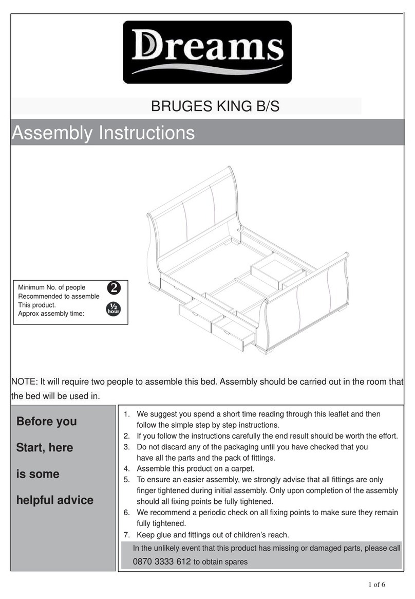 DREAMS BRUGES KING B/S Assembly instructions