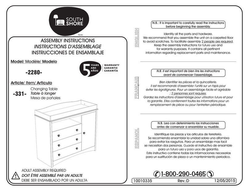 SouthShore 2280-331 Assembly instructions