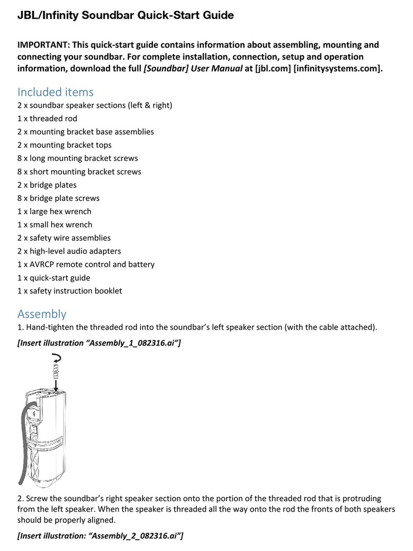 JBL Infinity quick start guide