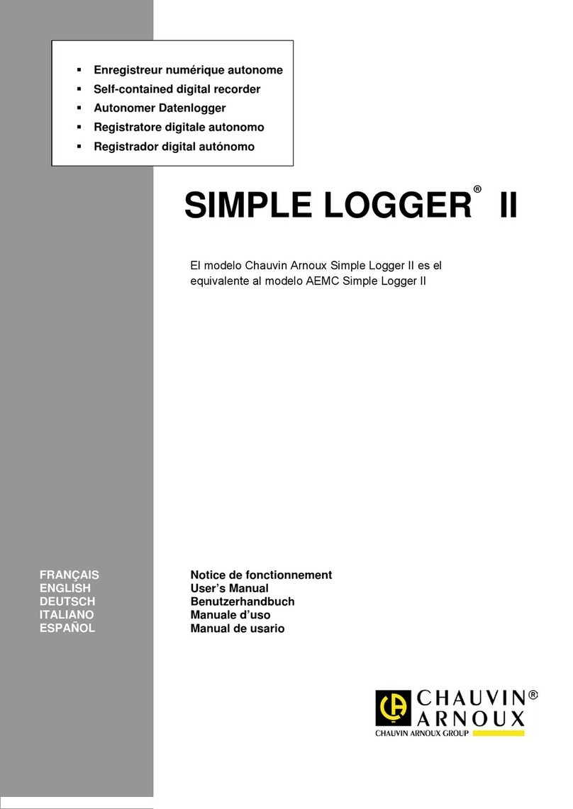 Chauvin Arnoux SIMPLE LOGGER II L101 user manual