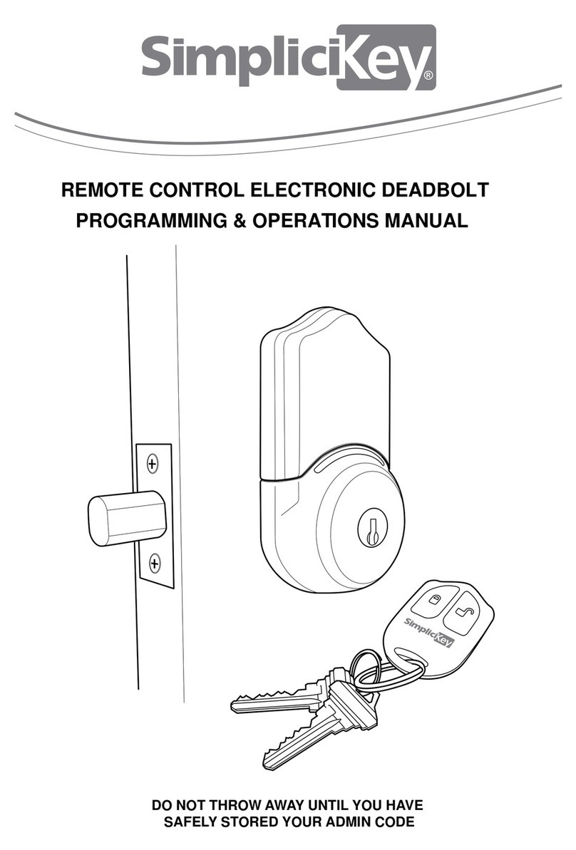 SimpliciKey SRCED3 Programming & operation manual