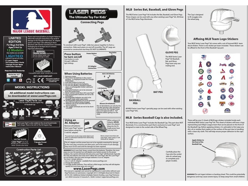 LaserPegs MLB 002 User manual LaserPegs MLB 002 User manual
