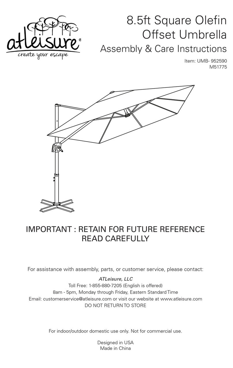 Atleisure UMB-952590 Assembly & care instructions