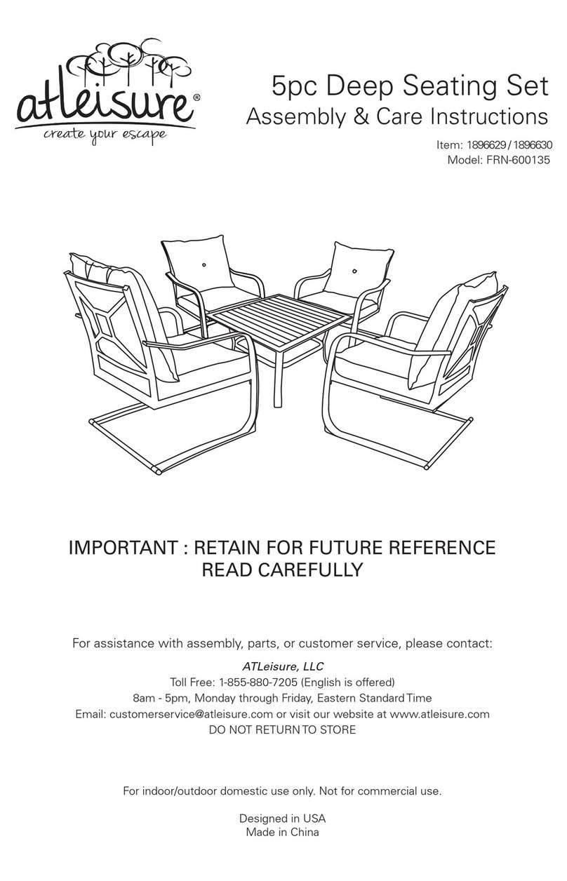 Atleisure 1896629 Assembly & care instructions Atleisure 1896629 Assembly & care instructions