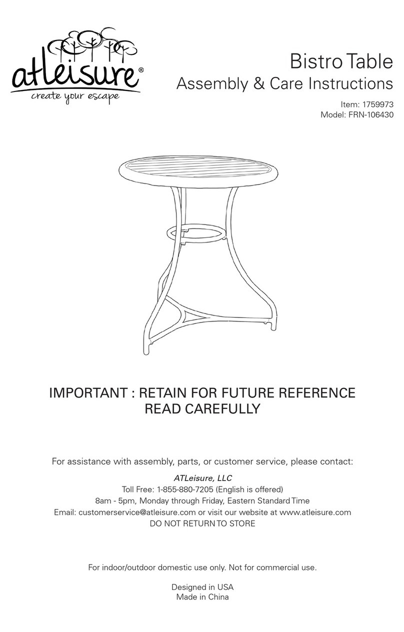 Atleisure 1759973 Assembly & care instructions