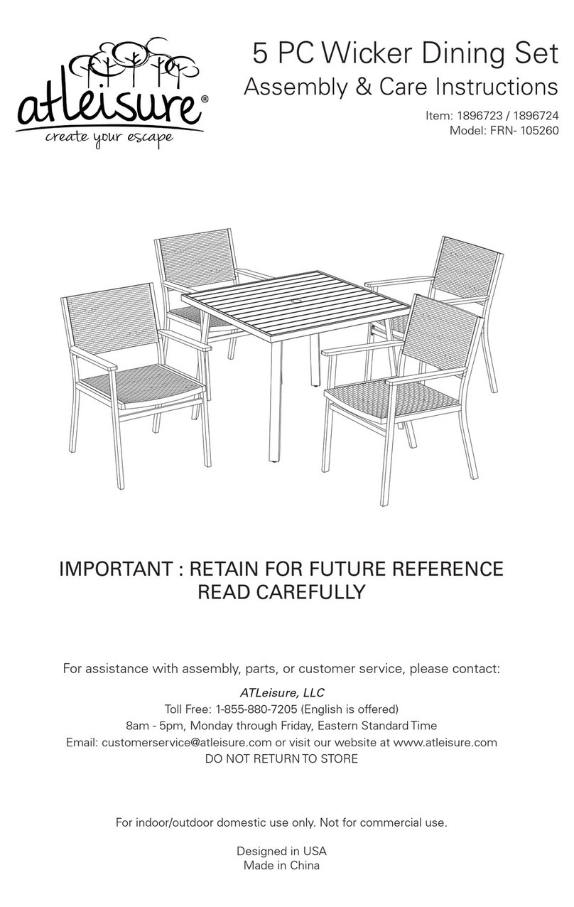 Atleisure FRN-105260 Assembly & care instructions Atleisure FRN-105260 Assembly & care instructions