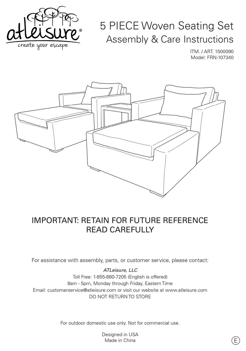 Atleisure 1500090 Assembly & care instructions Atleisure 1500090 Assembly & care instructions