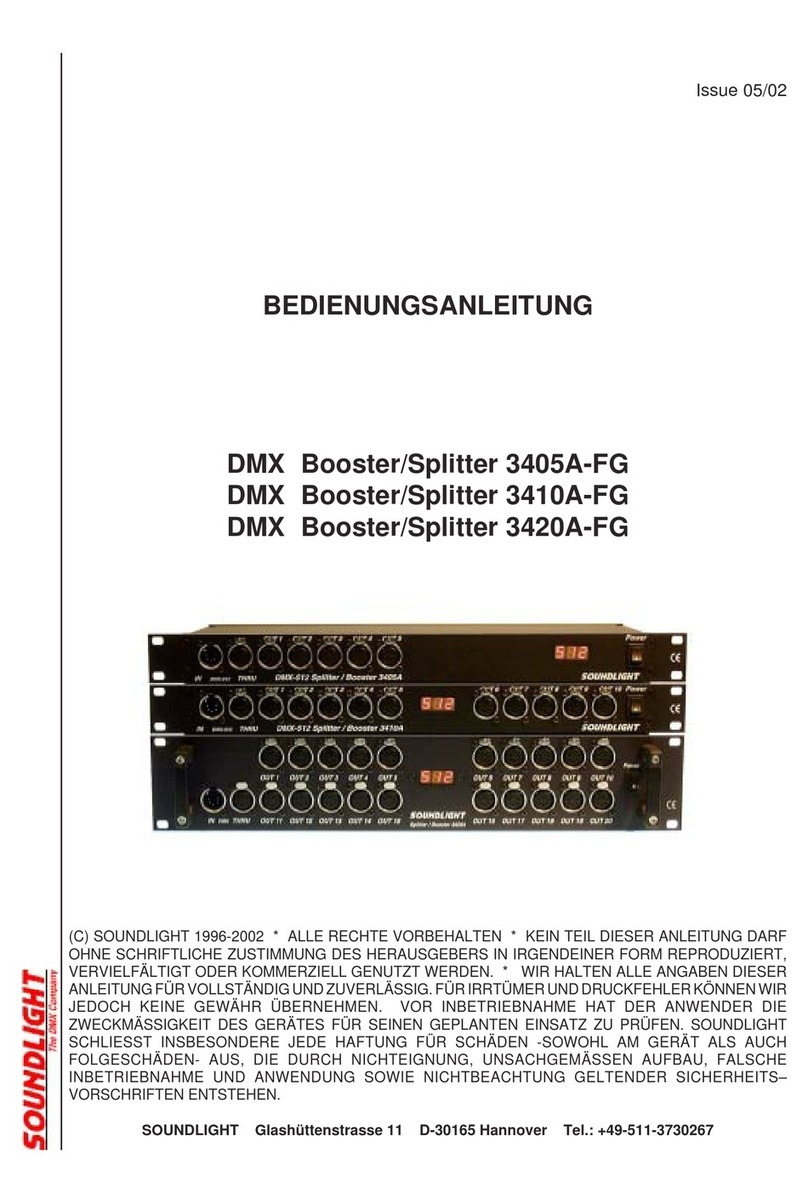 SOUNDLIGHT DMX Booster/Splitter 3405A-FG operating manual