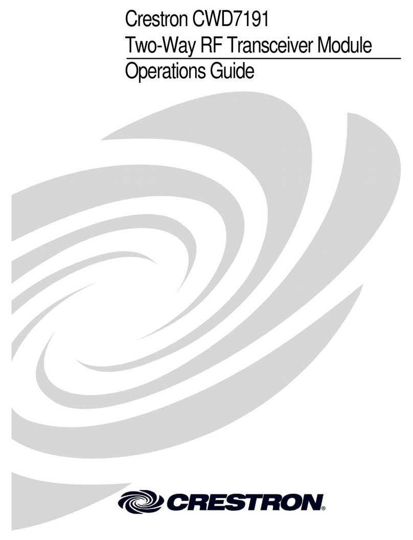 Crestron CWD7191 Operation guide