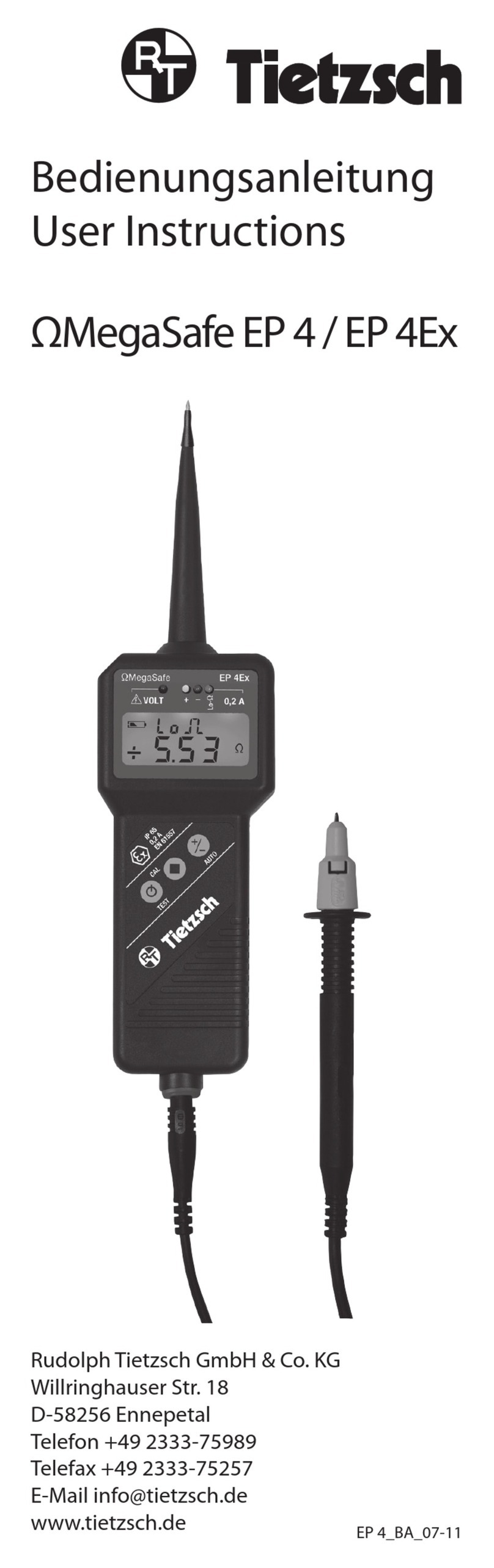 Tietzsch OMegaSafe EP 4 User instructions