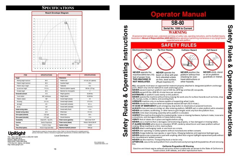 Upright SB-80 Operator's manual