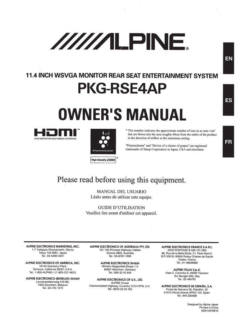 Alpine PKG-RSE4AP owner's manual