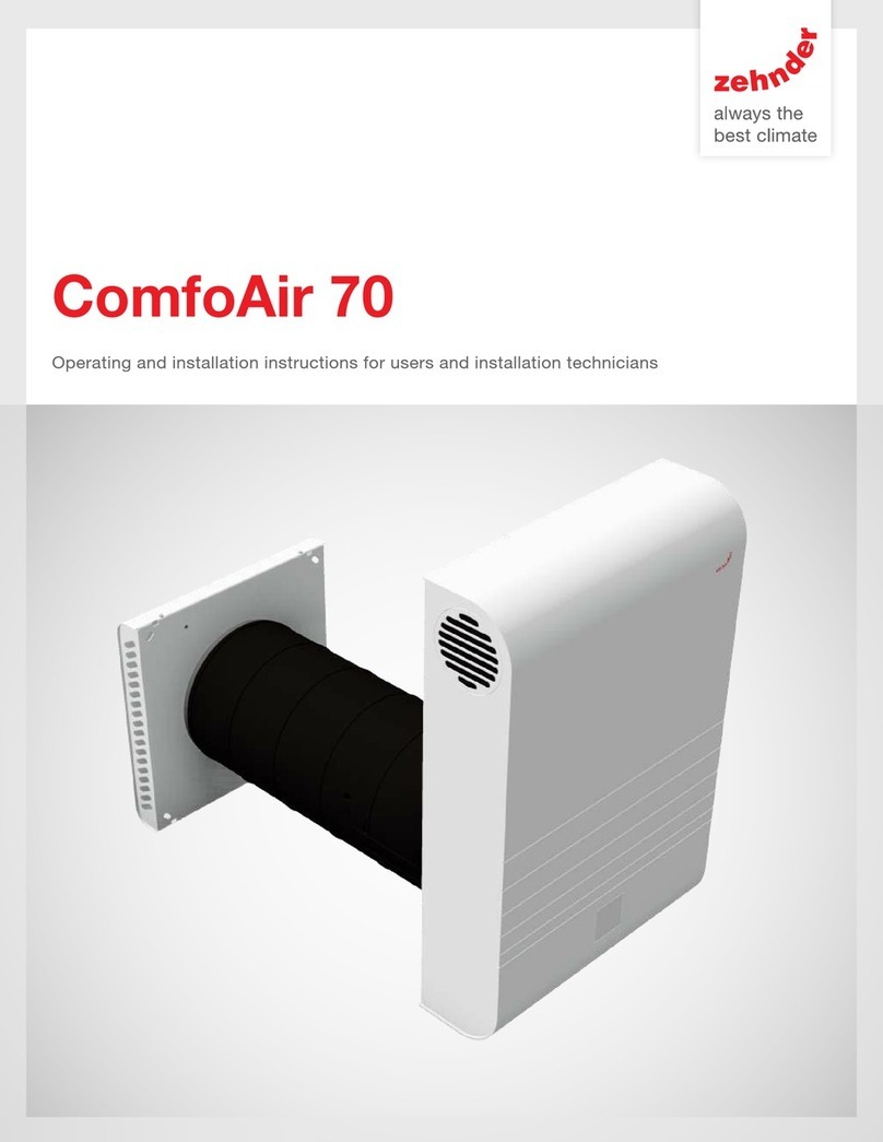 Zehnder Rittling ComfoAir 70 Operating and installation instructions