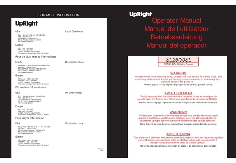 Upright SL-26 Operator's manual Upright SL-26 Operator's manual