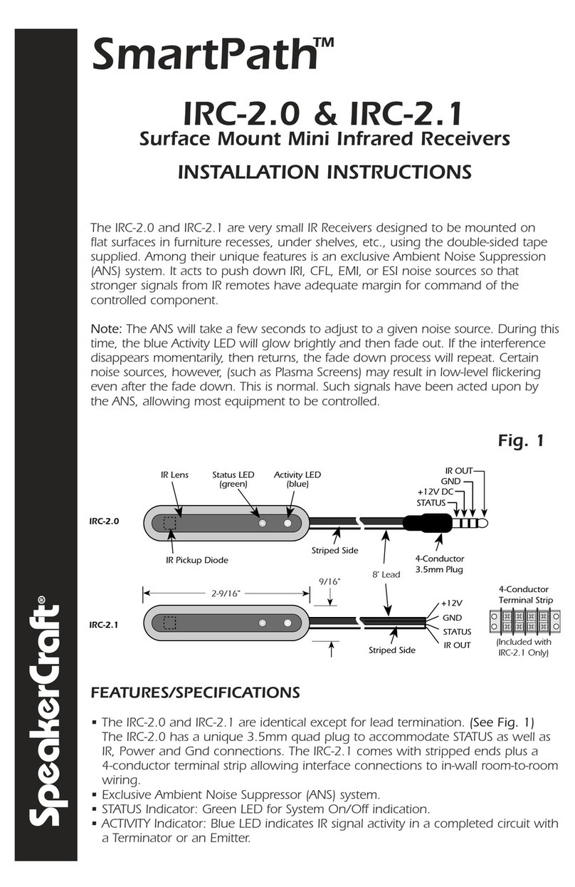 SpeakerCraft SmartPath IRC-2.0 installation instructions
