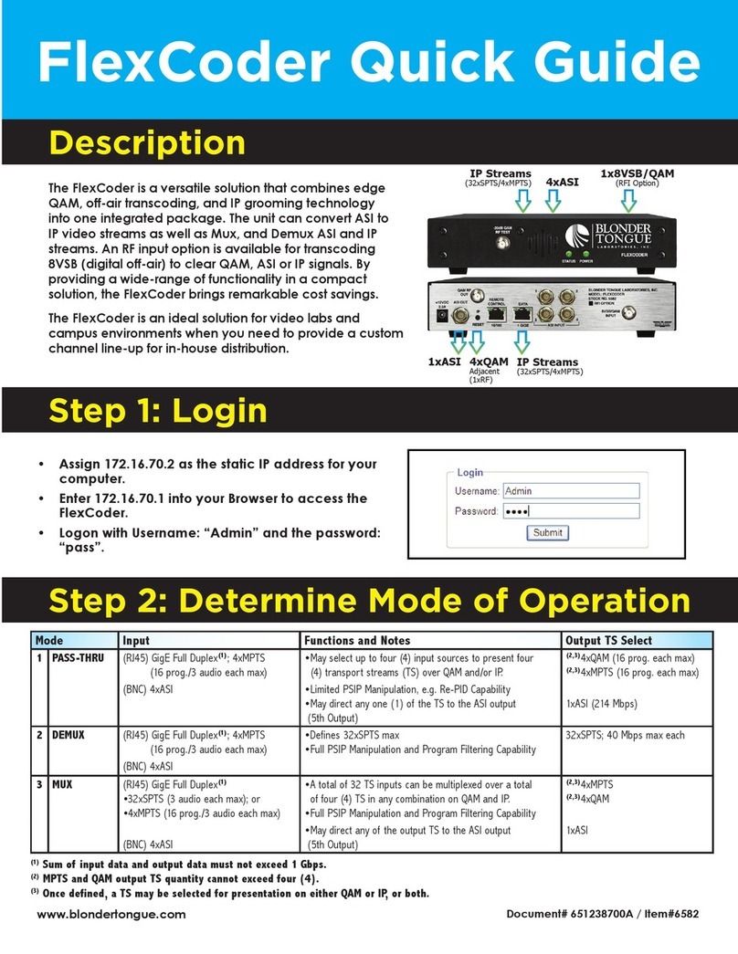 Blonder tongue FlexCoder User manual