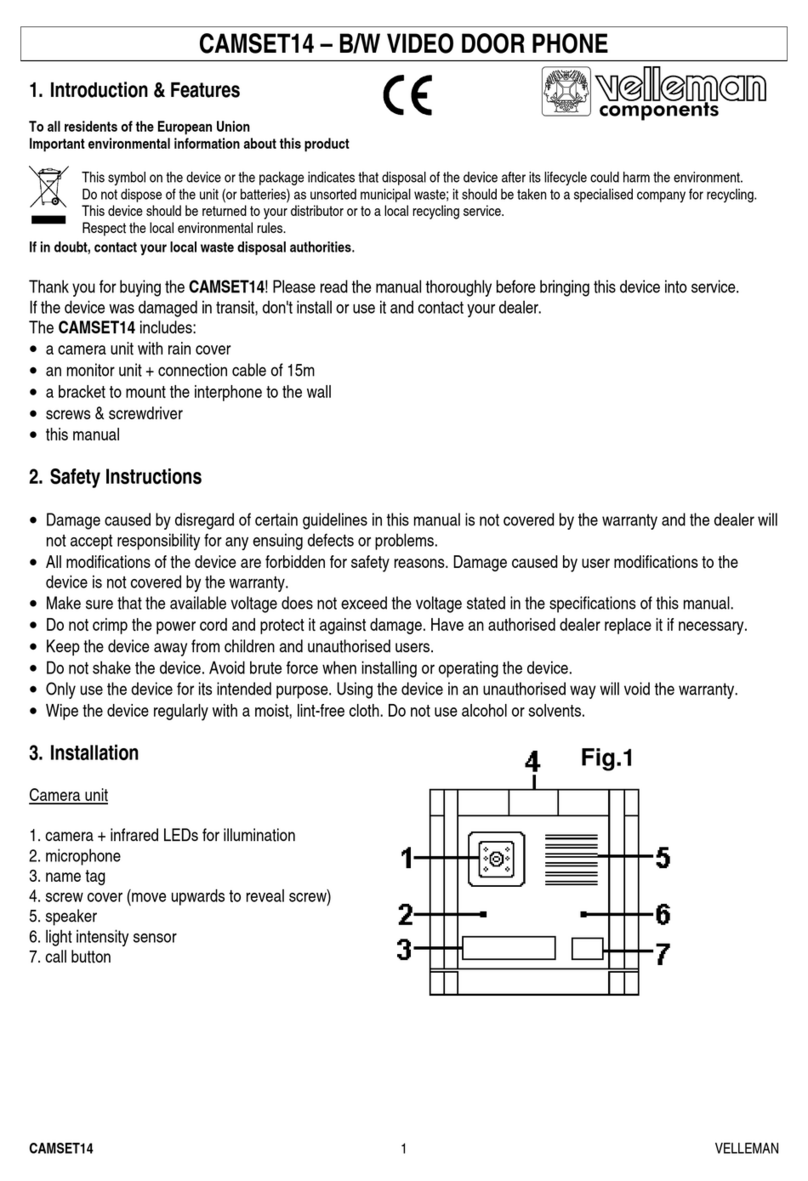 Velleman CAMSET14 manual