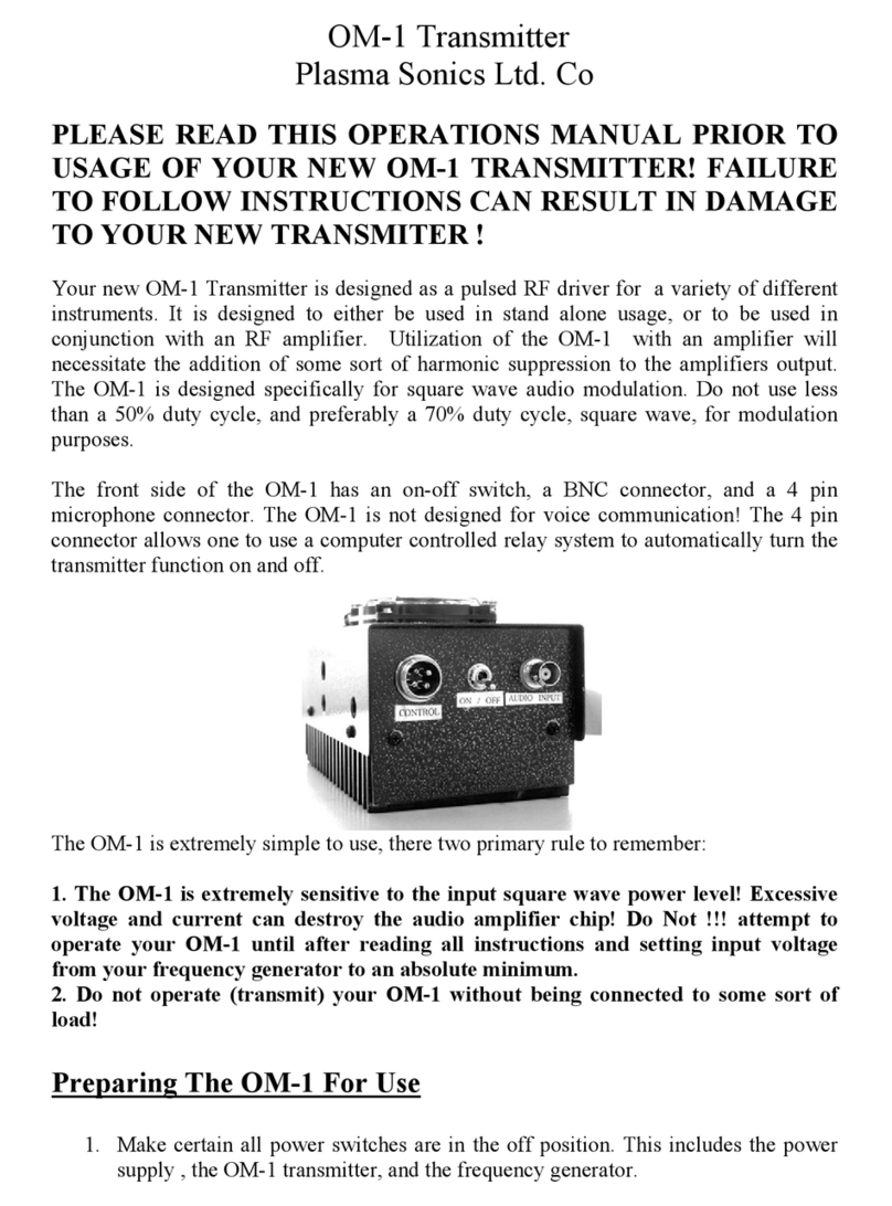 Plasma Sonics OM-1 User manual