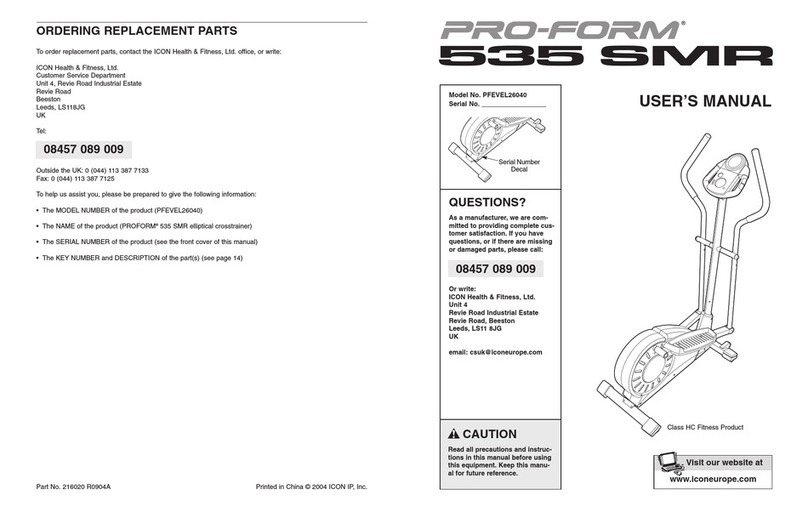 Pro-Form PFEVEL26040 User manual