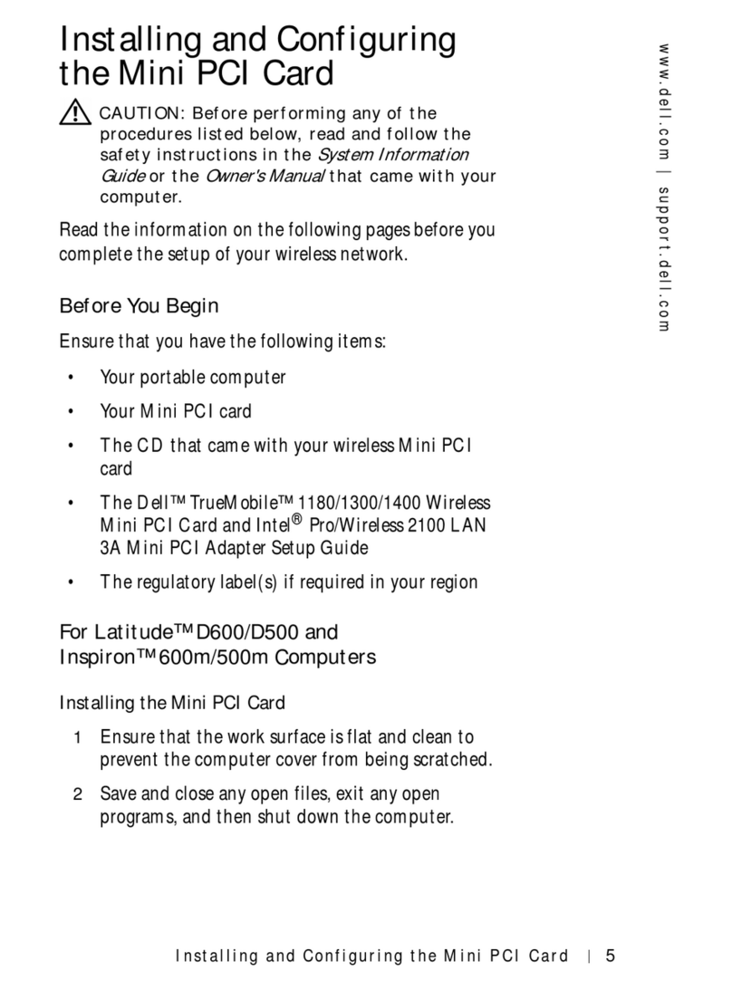 Dell Latitude D500 Instruction Manual