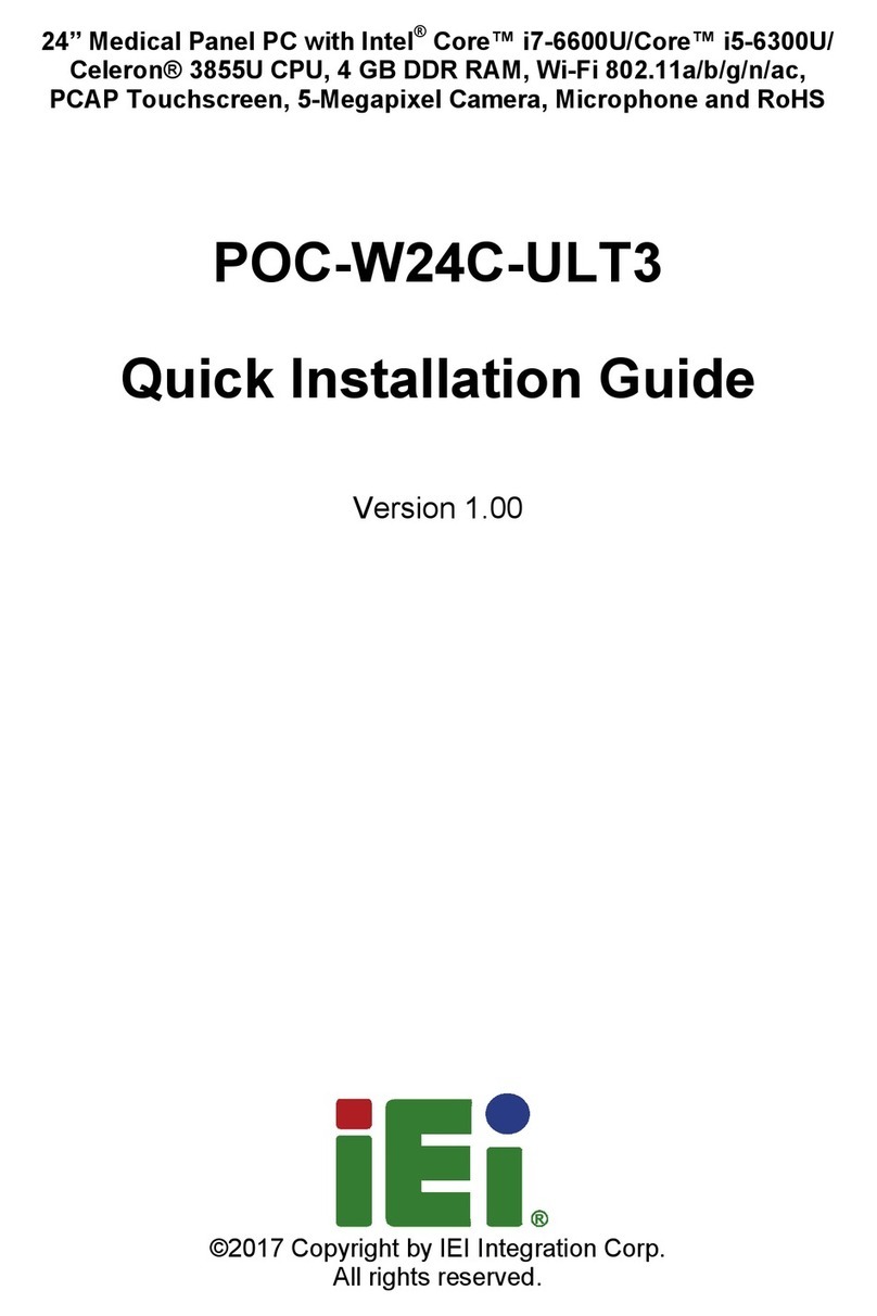 IEI Technology POC-W24C-ULT3 Quick installation guide