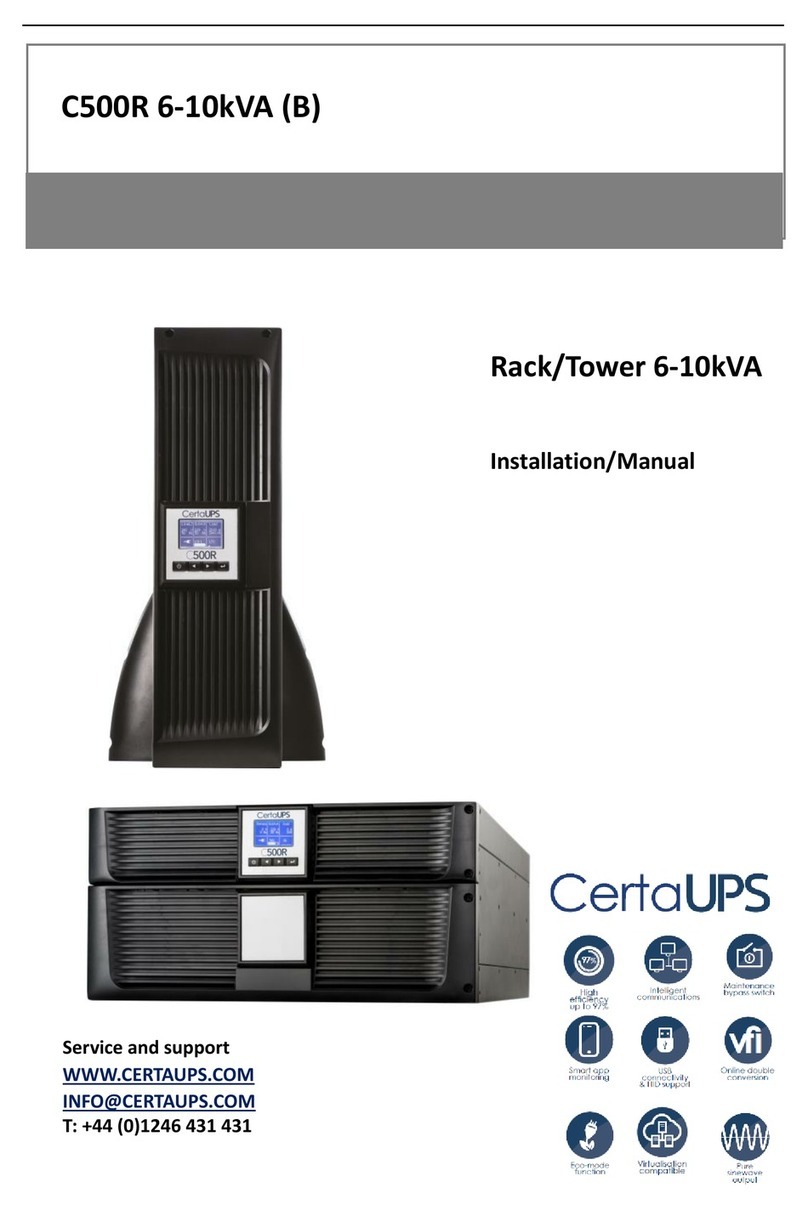 CertaUPS PowerControl C500R-060-B UPS User manual