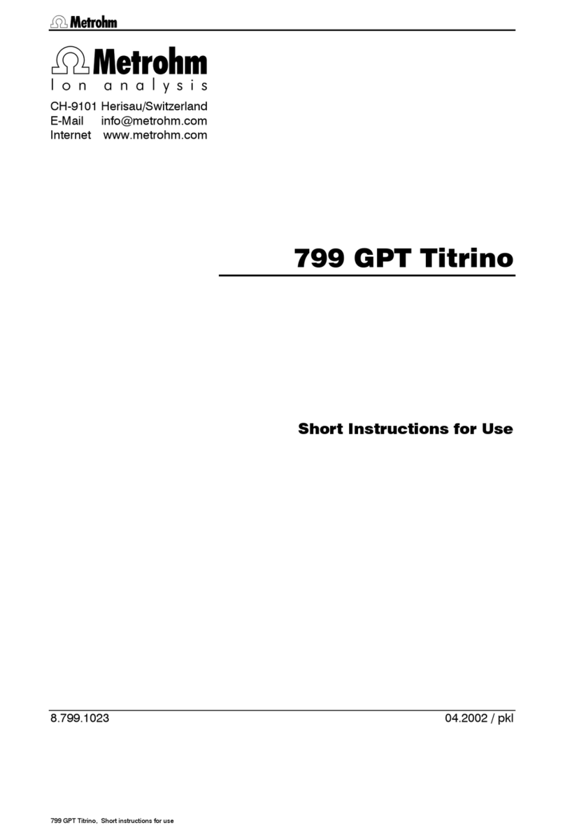 Metrohm 799 GPT Titrino User manual Metrohm 799 GPT Titrino User manual