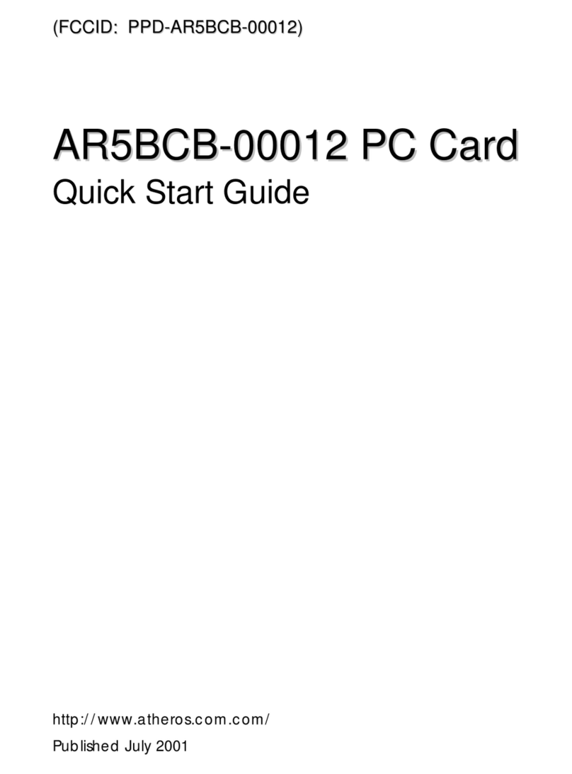 Atheros AR5BCB-00012 PC Card quick start guide
