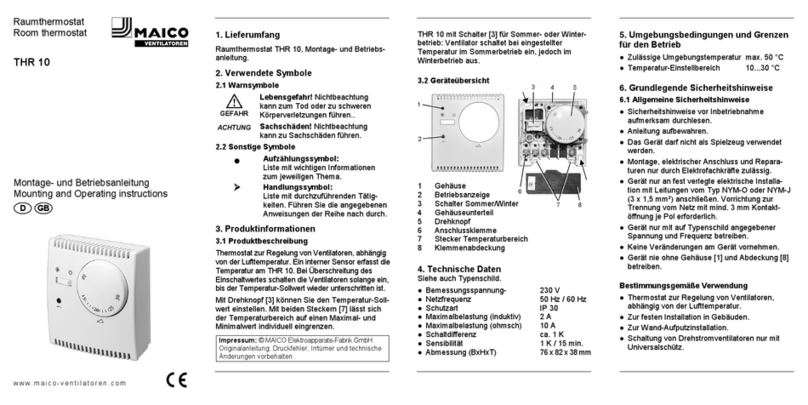 Maico THR 10 Mounting and operating instructions