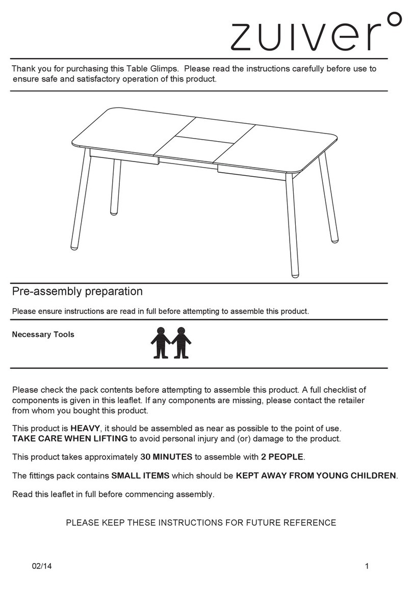 Zuiver Glimps table Assembly instruction