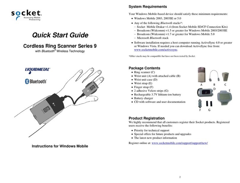 Socket Cordless Ring Scanner Series 9 User manual
