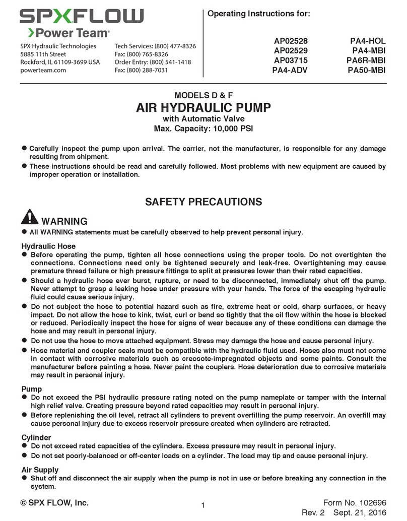 SPX FLOW Power Team AP02528 operating instructions
