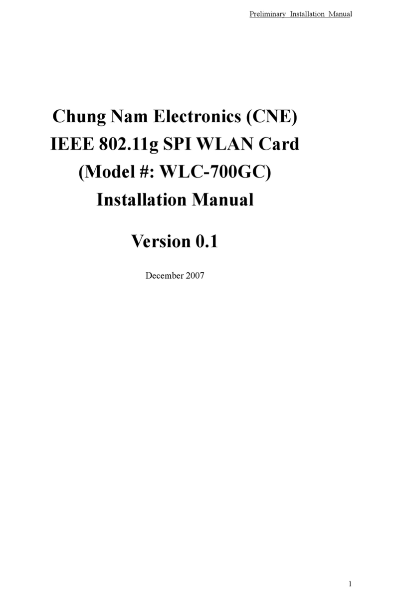 Chung Nam Electronics WLC-700GC installation manual