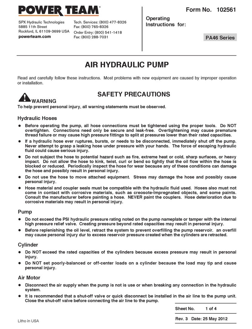Power Team PA46 Series User manual