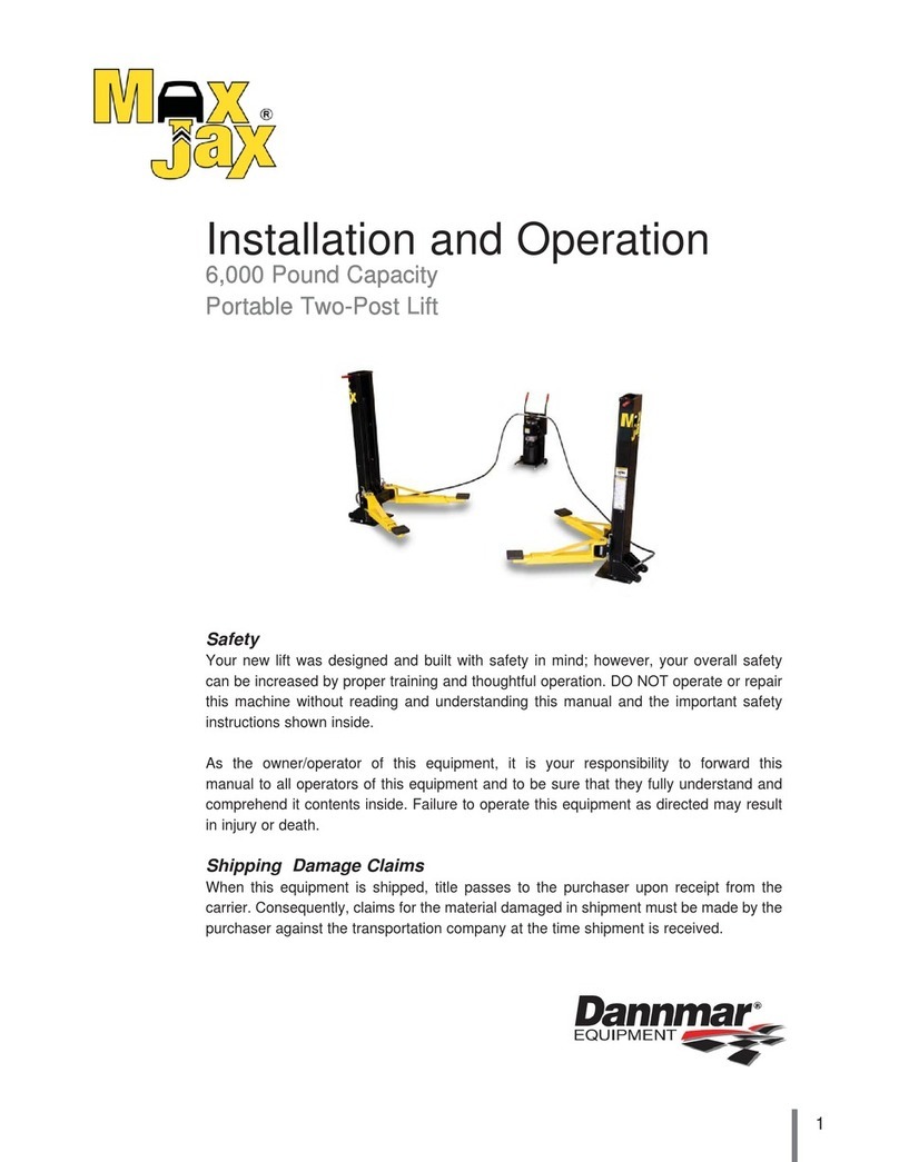Dannmar Equipment Max Jax Installation and operation Dannmar Equipment Max Jax Installation and operation