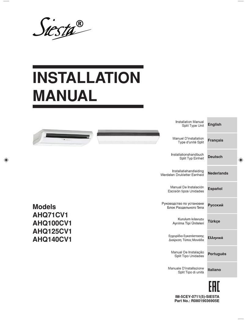 Siesta AHQ71CV1 installation manual Siesta AHQ71CV1 installation manual